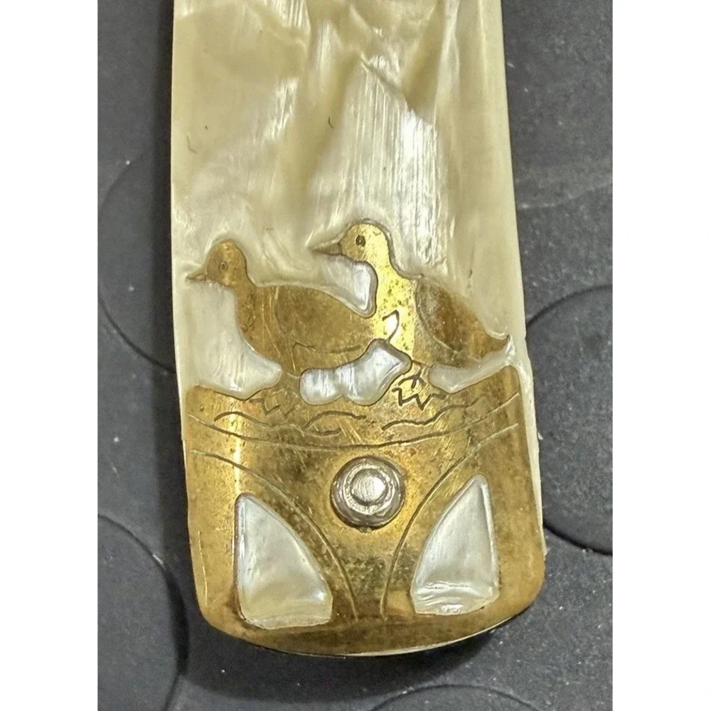 Dubi Duck Round Point Straight Razor Vintage Goldedge 5/8 In Original Box Mint